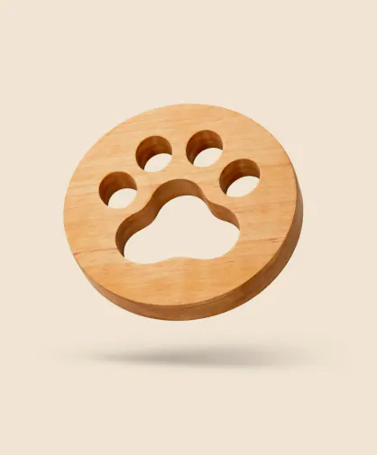 Custom paw-shaped coaster